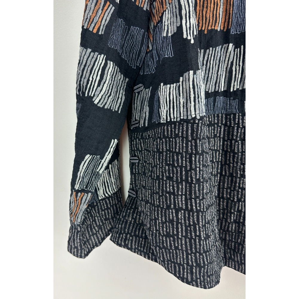 Habitat 2 Piece Set Crinkle Textured Abstract Geo Print Top & Pants Lagonlook L - Picture 5 of 16